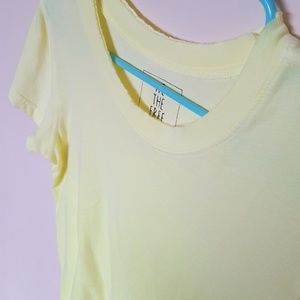 We the free highlighter yellow t-shirt medium